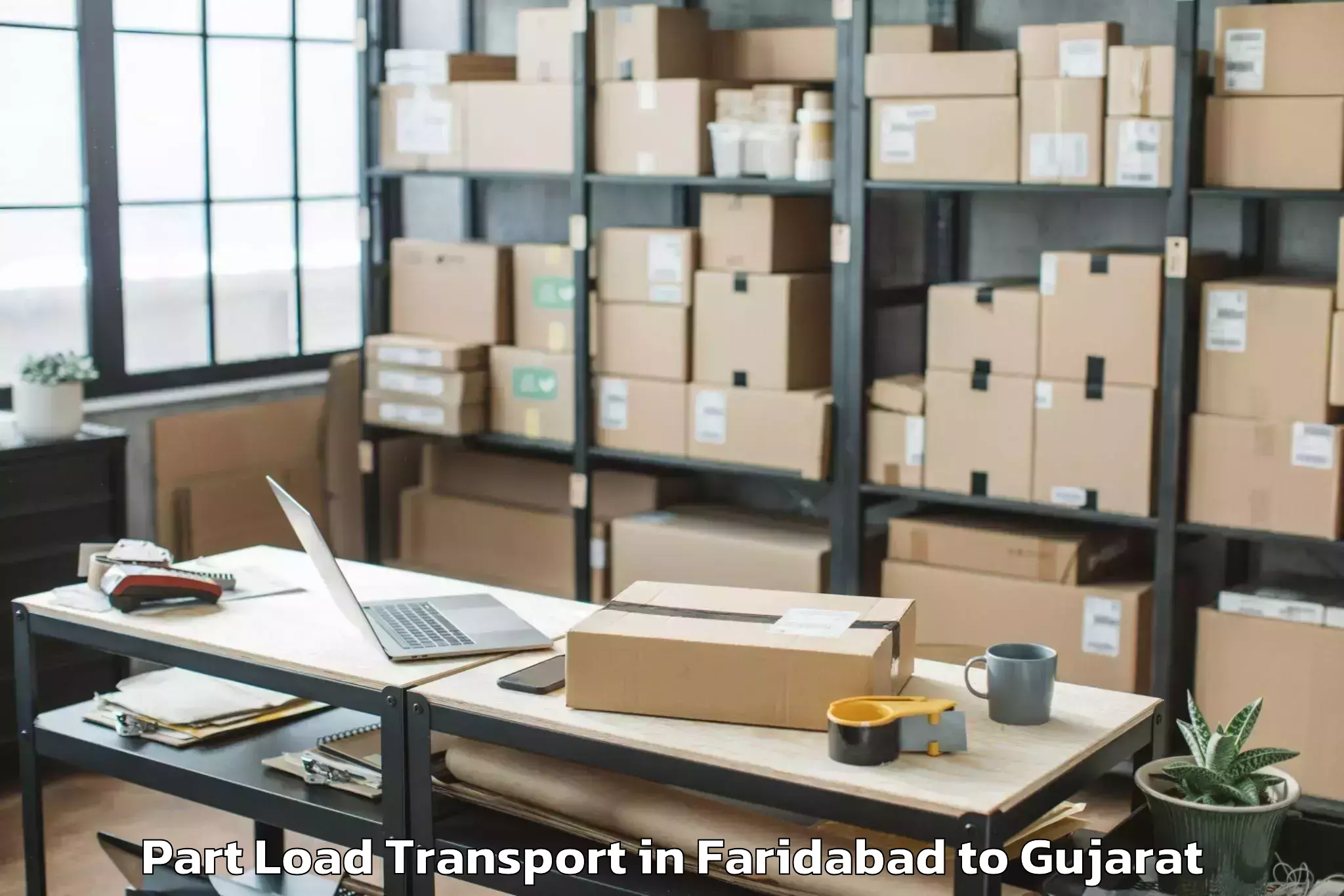 Top Faridabad to Khambhaliya Part Load Transport Available